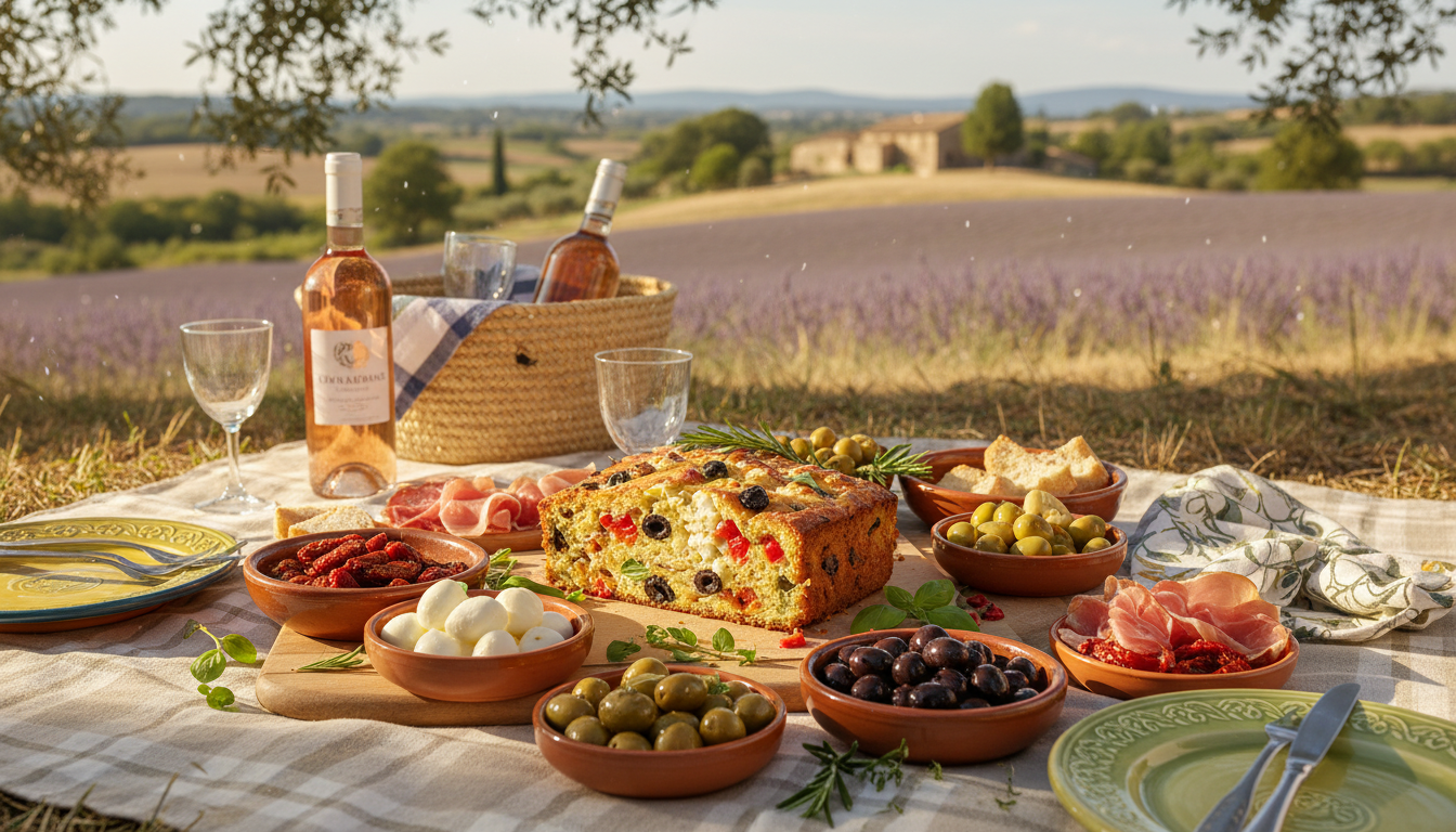 découvrez notre délicieux cake méditerranéen aux trois poivrons colorés, olives noires savoureuses et fromage de brebis fondant, parfait pour un repas original et parfumé.