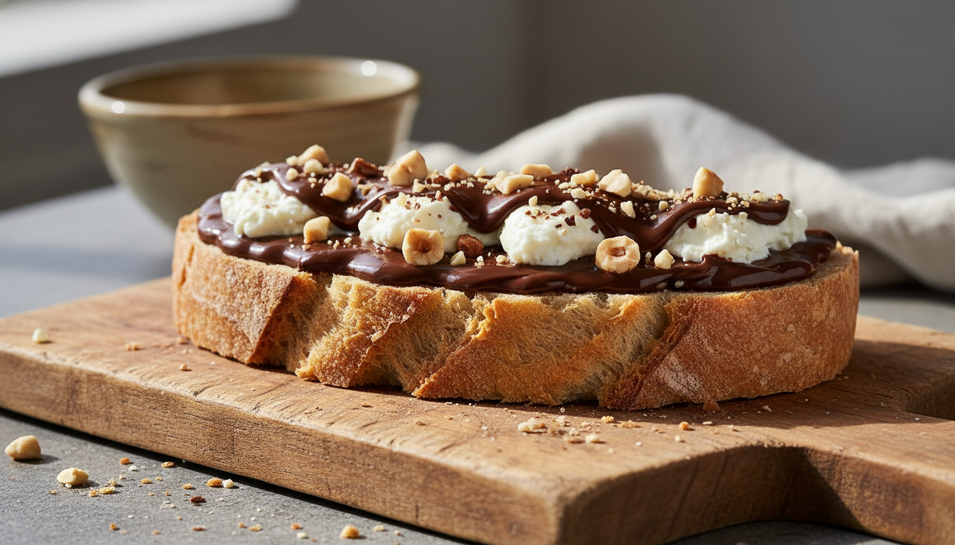 découvrez notre recette irrésistible de tartine au fromage frais et chocolat, un délice chocolaté parfait pour vos pauses gourmandes.