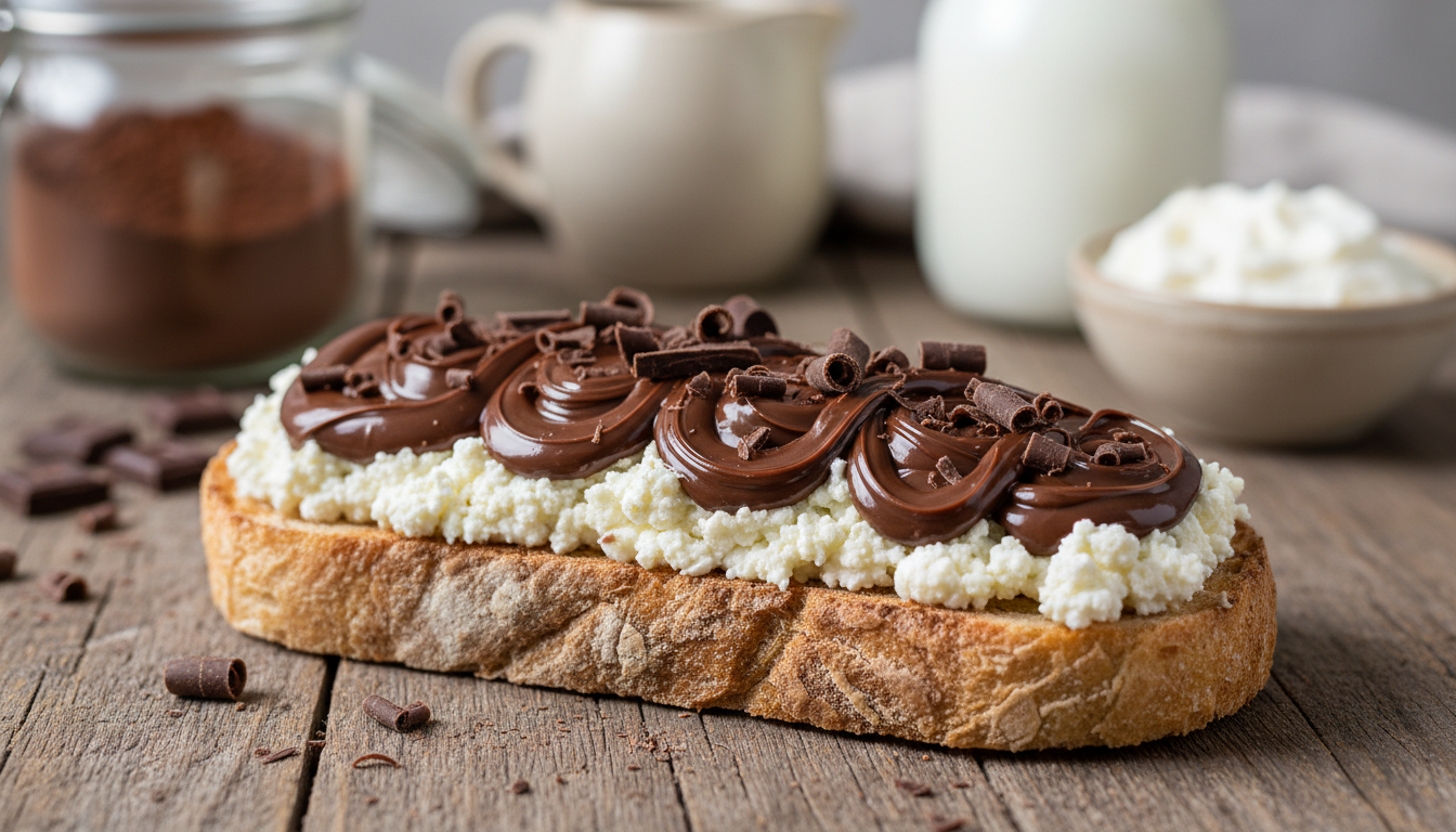 découvrez la recette irrésistible de la tartine au fromage frais et chocolat, un délice gourmand parfait pour toutes les envies sucrées.