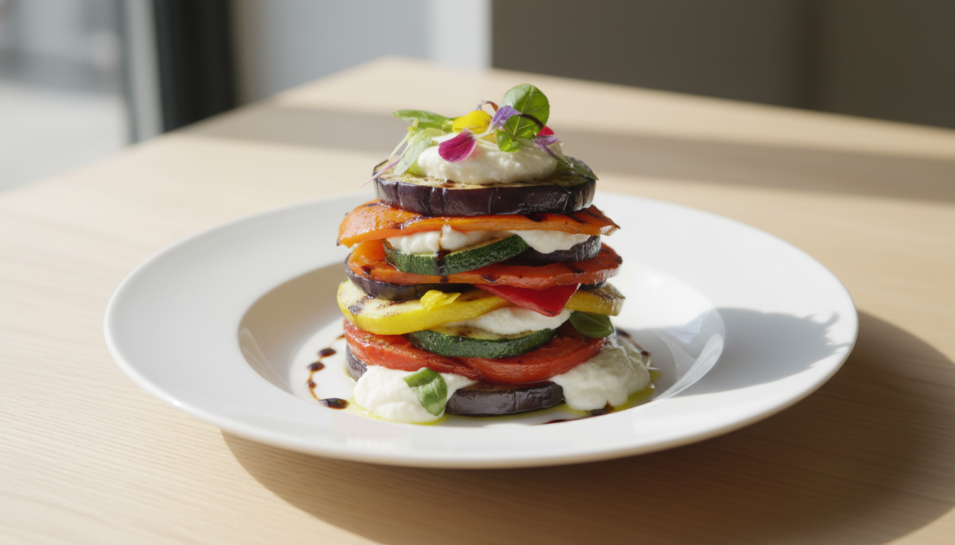 découvrez une recette gourmande de millefeuille aux légumes colorés et chèvre frais, alliant fraîcheur et saveurs pour un délice sain et raffiné.