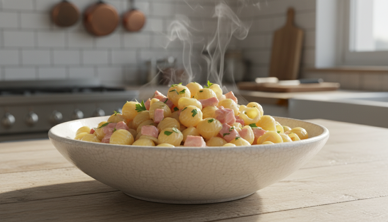 découvrez notre recette rapide et facile de coquillettes au jambon savoureuses, prêtes en seulement 20 minutes pour un repas délicieux et express.
