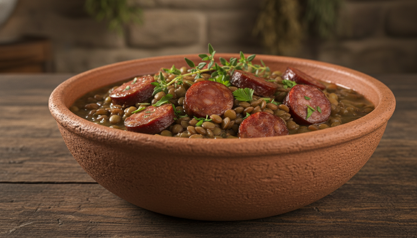 découvrez notre mijoté léger de lentilles parfumé au figatellu, un délice sain et savoureux alliant traditions corses et équilibre nutritionnel pour un repas convivial et gourmand.
