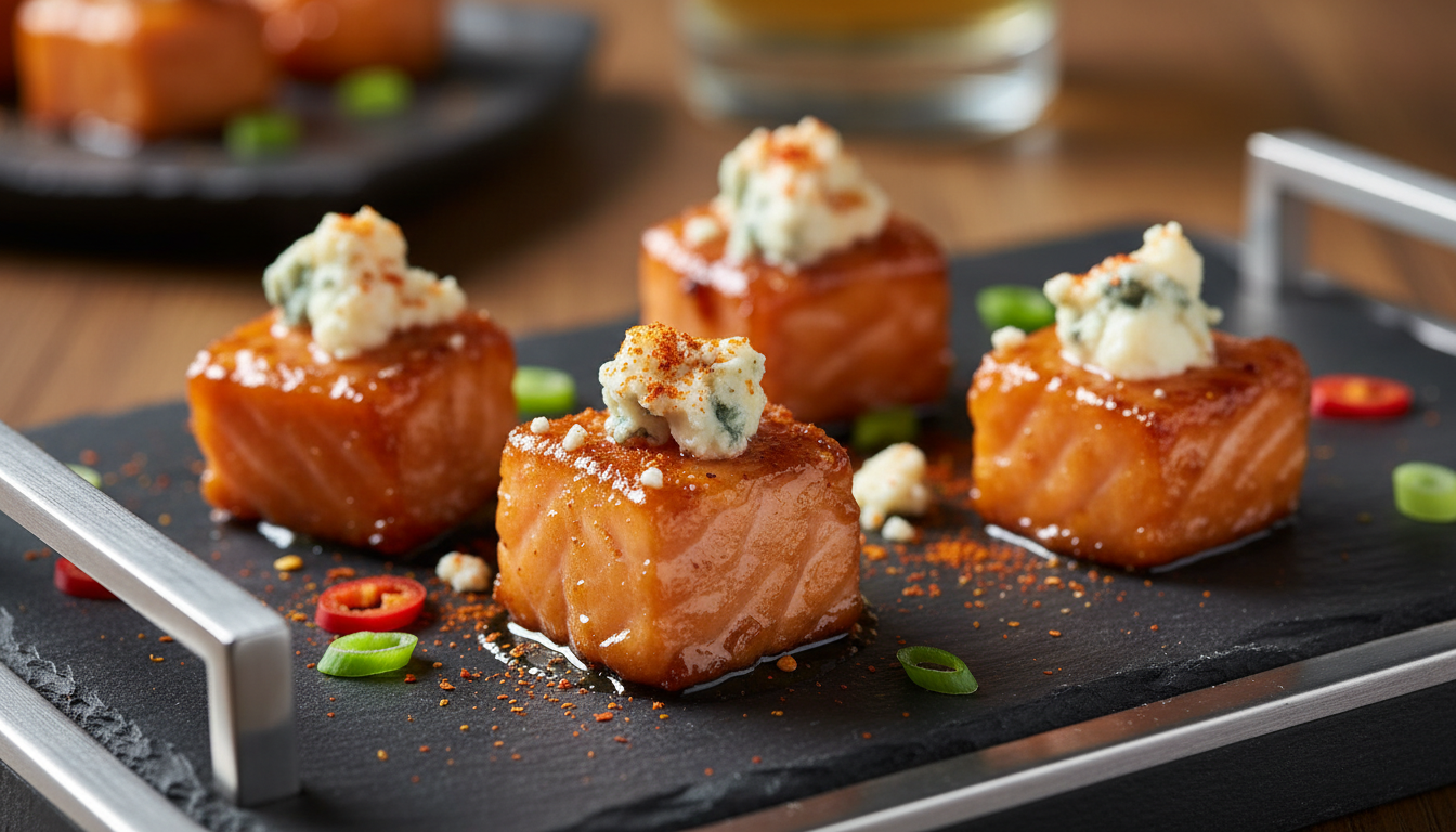 découvrez notre recette gourmande de délices de saumon caramélisé au soja et fromage bleu, un plat savoureux et raffiné qui ravira vos papilles.