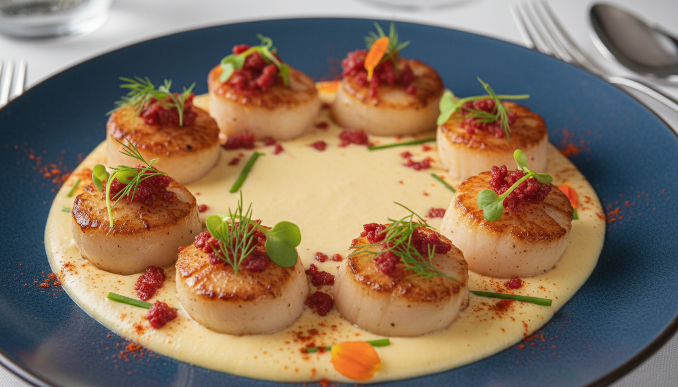découvrez une recette savoureuse de noix de saint-jacques parfumées au chorizo, agrémentées de la douceur onctueuse du fromage frais. un plat raffinée et plein de saveurs pour émerveiller vos papilles.
