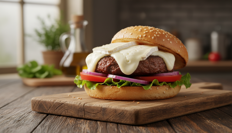 découvrez notre recette simple et savoureuse de burger au fromage de chèvre, parfaite pour un repas gourmand à préparer facilement chez vous.