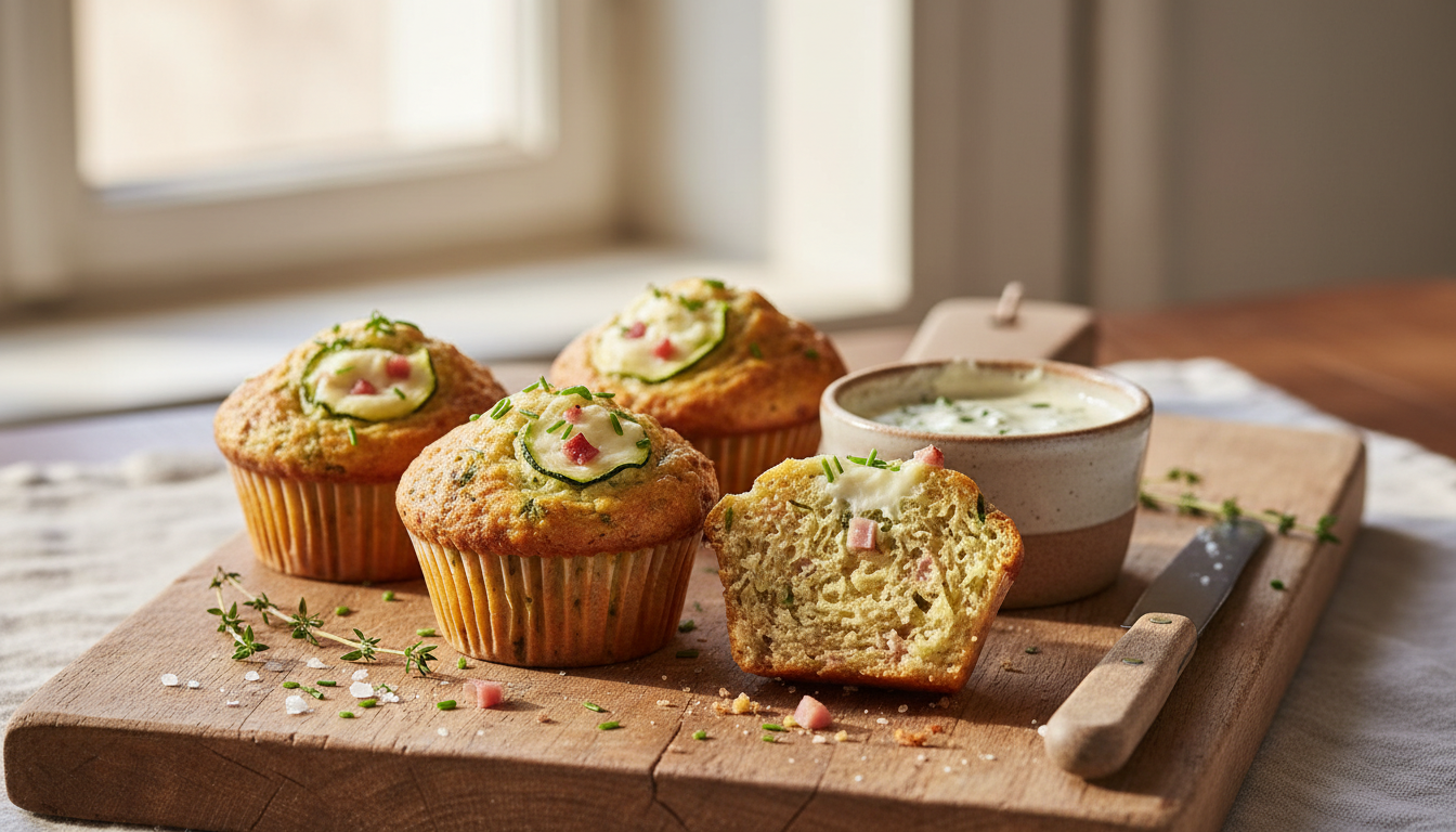 découvrez notre recette gourmande de muffins moelleux à la courgette, jambon et fromage frais, parfaits pour un snack savoureux et facile à réaliser.