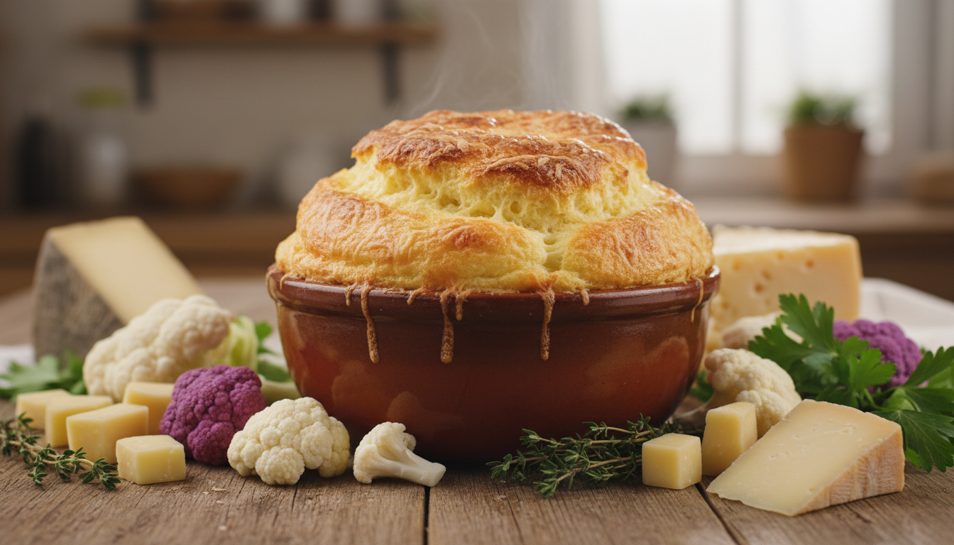découvrez notre recette simple et savoureuse de soufflé au fromage et chou-fleur, idéale pour régaler toute la famille avec un plat léger et gourmand.