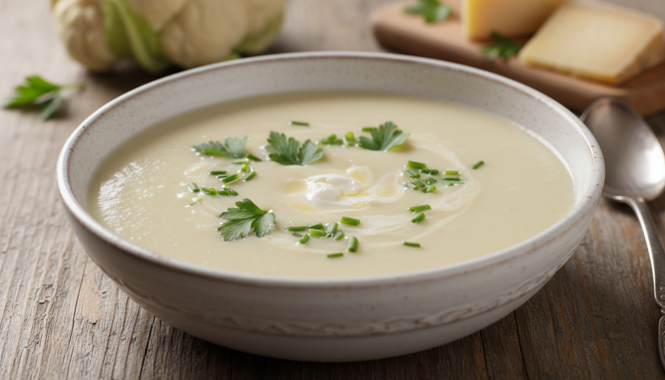 découvrez notre recette facile et gourmande de velouté de chou-fleur onctueux au mascarpone, parfaite pour réchauffer vos repas avec douceur et saveurs.