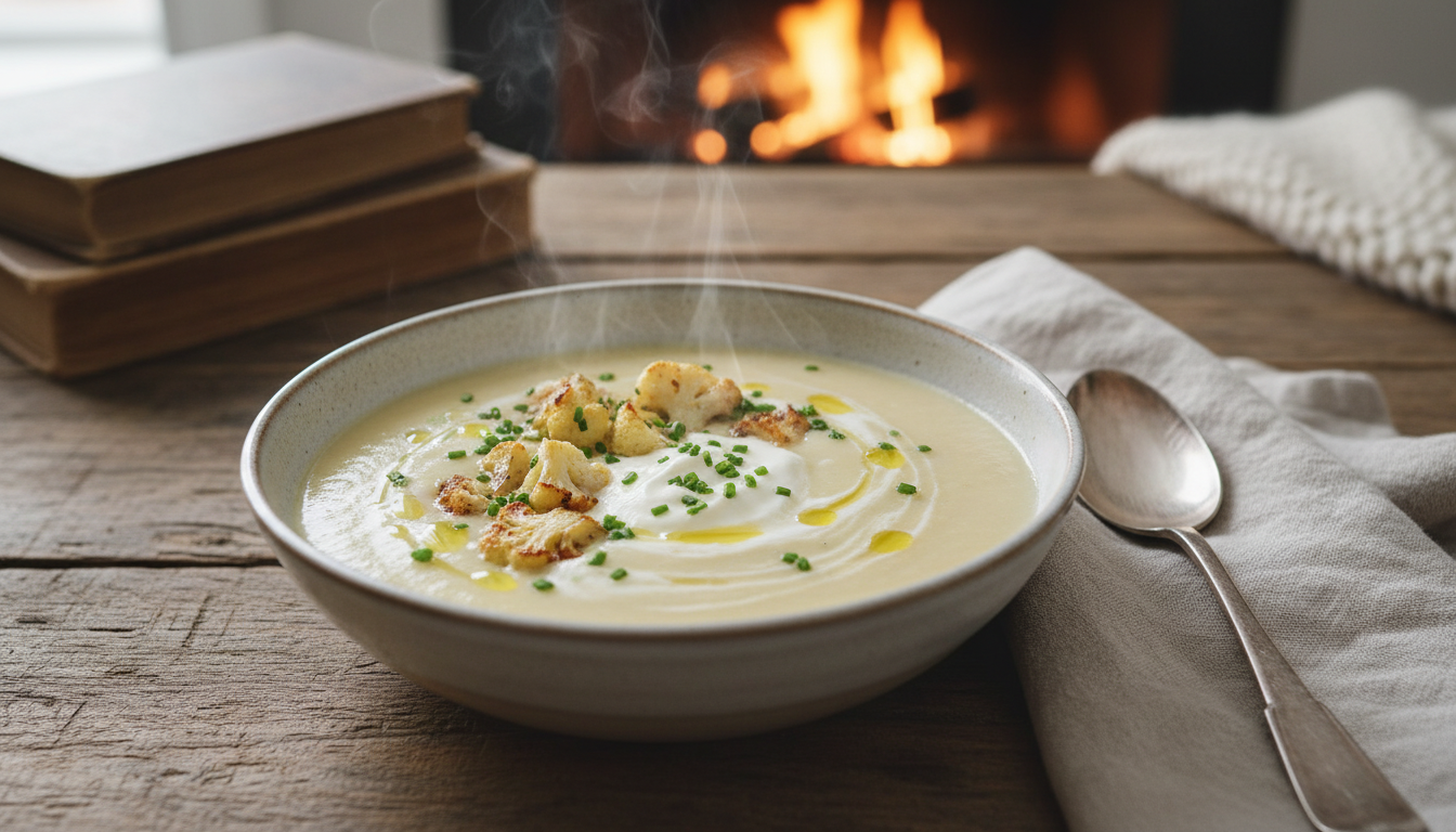 découvrez notre recette facile et gourmande de velouté de chou-fleur onctueux au mascarpone, parfait pour un repas réconfortant et savoureux.