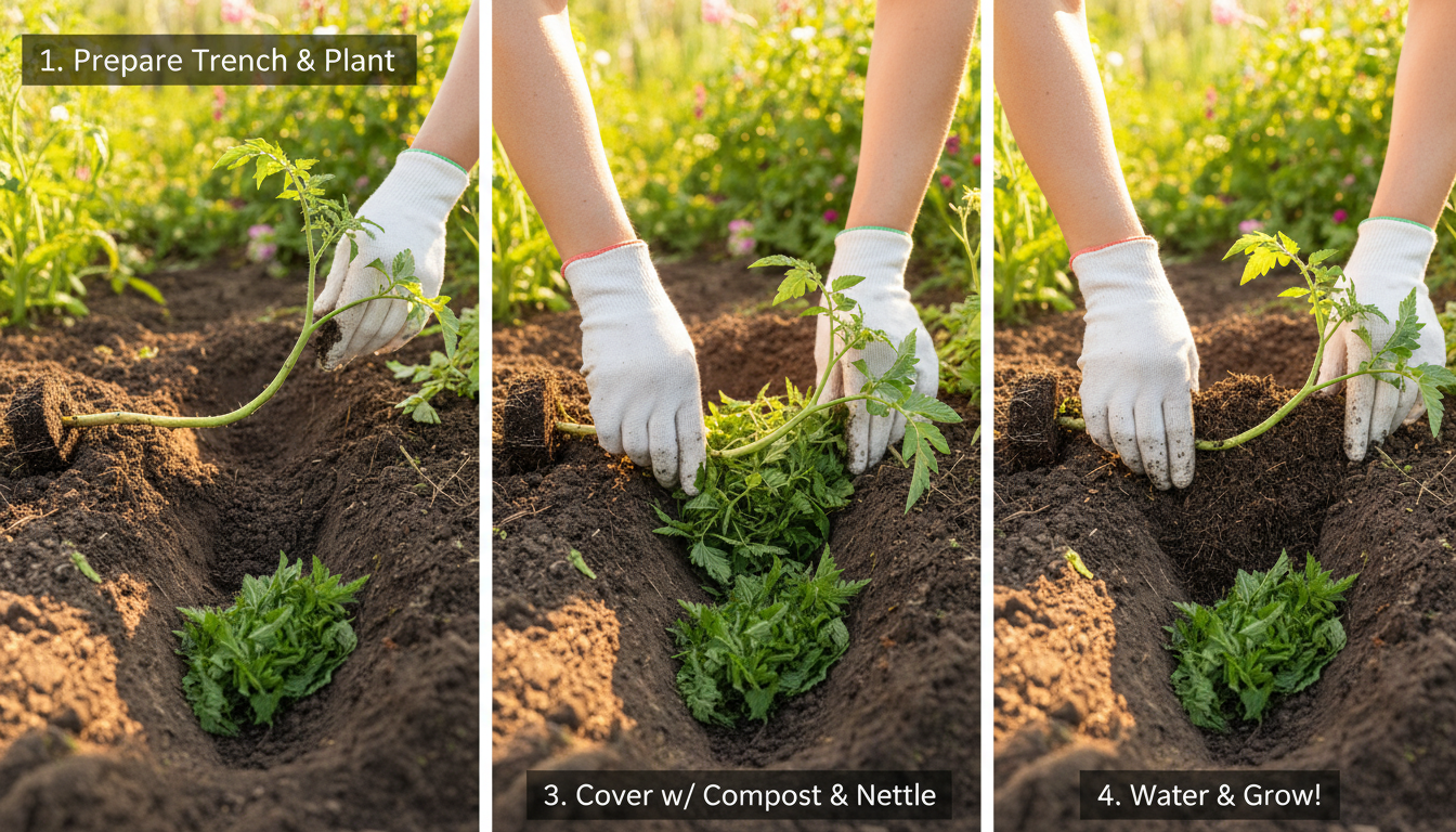 découvrez la méthode innovante d'un retraité pour planter les tomates en les enterrant jusqu'au cou, une technique qui a triplé les récoltes en un été. astuces simples et efficaces pour jardiniers passionnés.