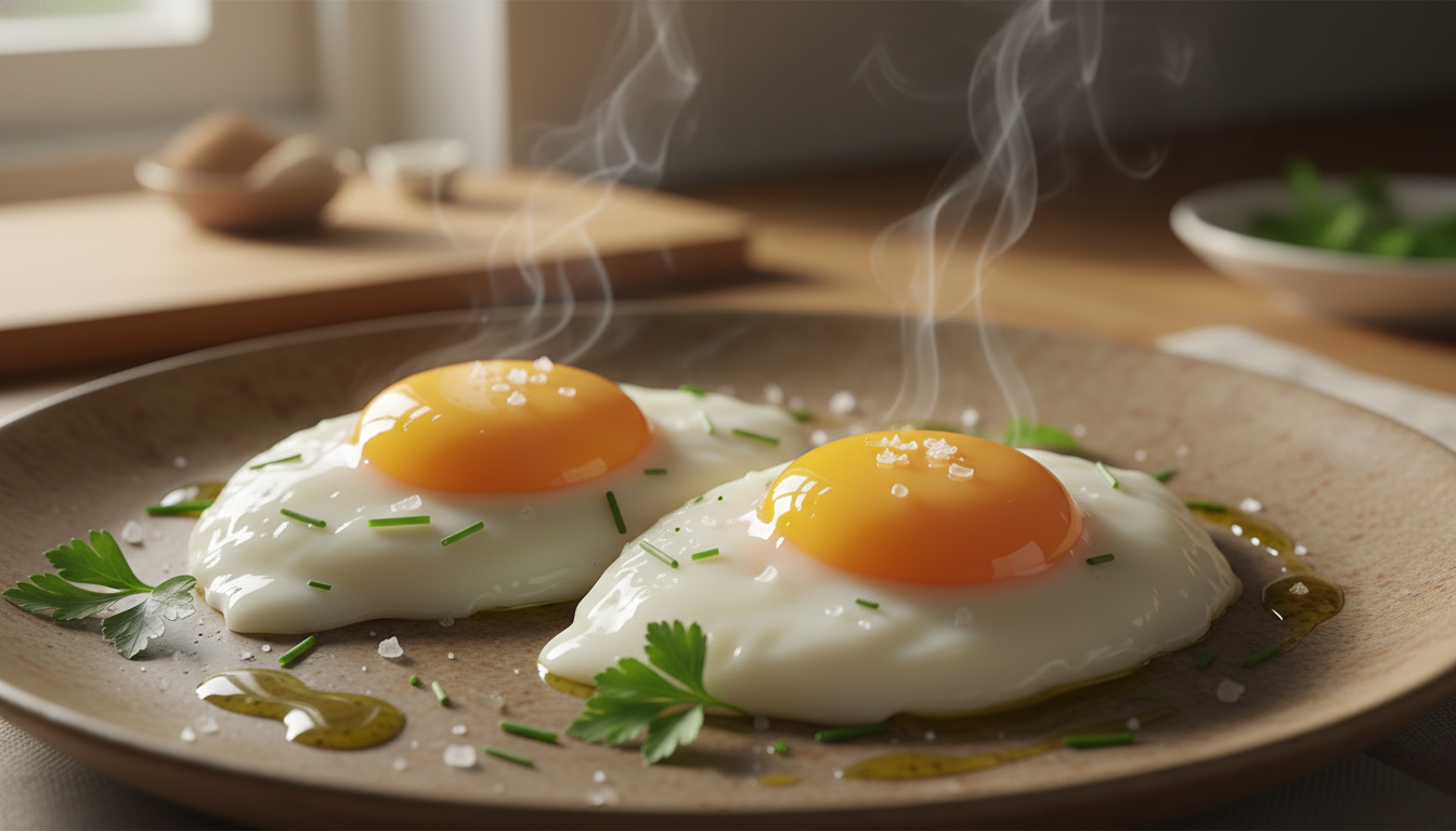découvrez la méthode ancienne pour préparer des œufs au plat revisités avec une texture plus fondante que la cuisson à la poêle traditionnelle.