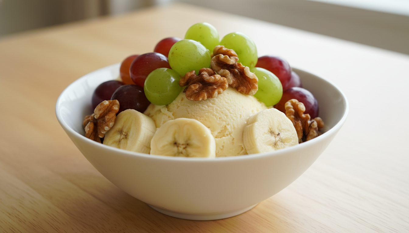 découvrez une recette express de glace légère alliant banane, raisins et noix pour un dessert rapide, sain et savoureux.