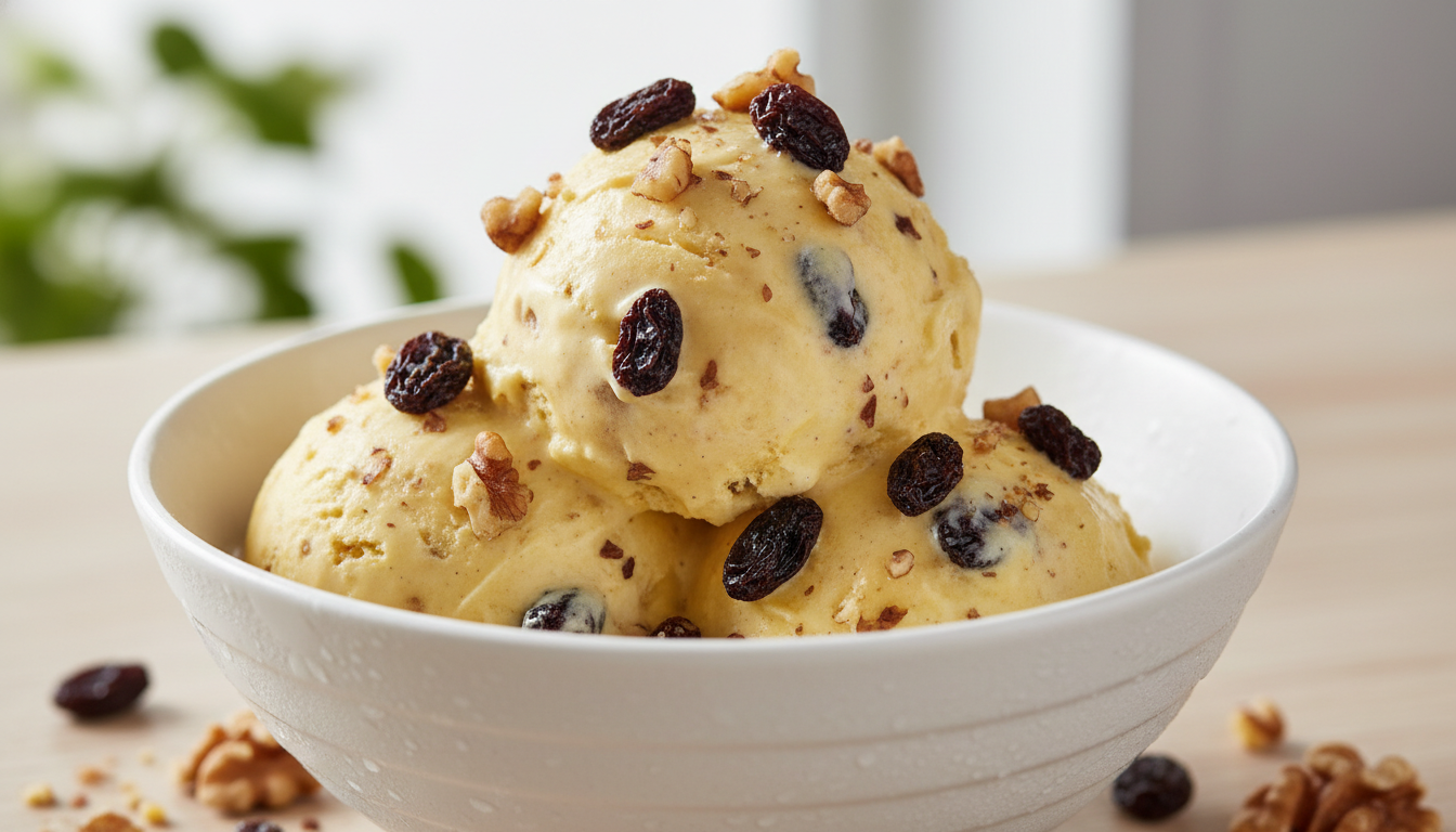 découvrez notre recette express de glace légère alliant banane, raisins et noix, parfaite pour un dessert sain et gourmand en quelques minutes.