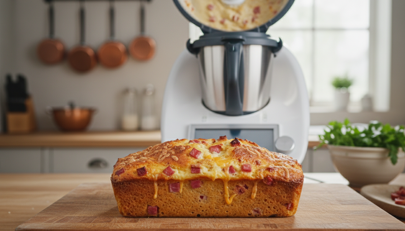 découvrez une recette facile et rapide de cake jambon-fromage, préparée avec le thermomix pour un résultat moelleux et savoureux à partager en famille ou entre amis.