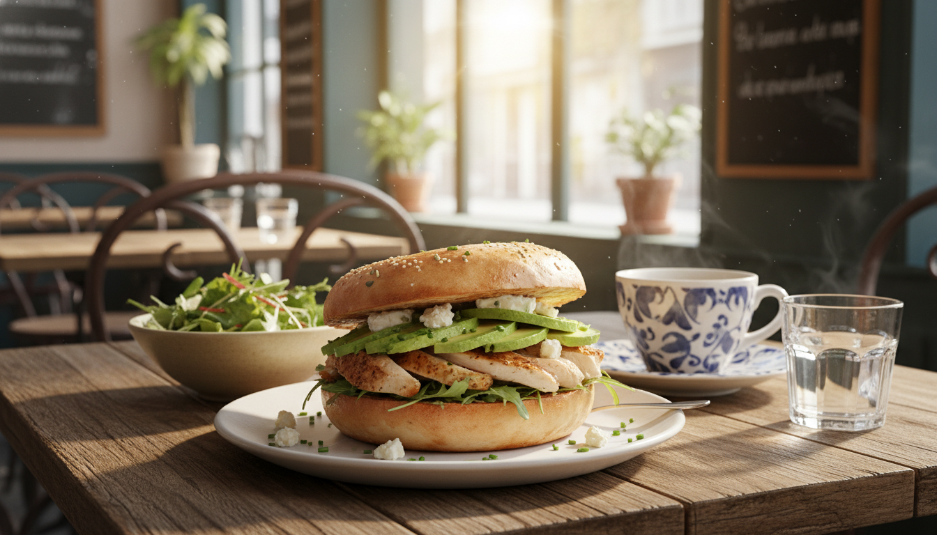 découvrez la recette incontournable du bagel gourmand au poulet, avocat crémeux et fromage de chèvre pour un repas savoureux et convivial.