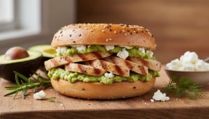 découvrez la recette incontournable du bagel gourmand au poulet, avocat crémeux et fromage de chèvre pour un délicieux repas plein de saveurs.