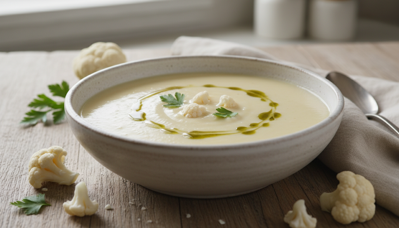 découvrez notre recette simple et saine de soupe onctueuse de chou-fleur allégée, idéale pour un repas léger et gourmand à adopter toute l'année.