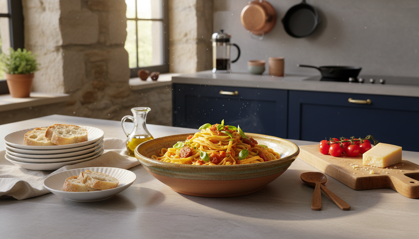 découvrez notre recette de tagliatelles légères à la basquaise, alliant saveurs gourmandes et bienfaits d'une alimentation saine pour un repas équilibré et délicieux.