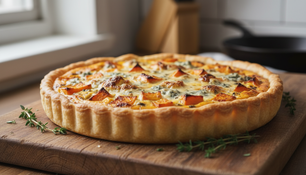 découvrez notre recette facile de tarte gourmande au fromage bleu et patates douces, un mélange savoureux parfait pour un repas réconfortant et original.
