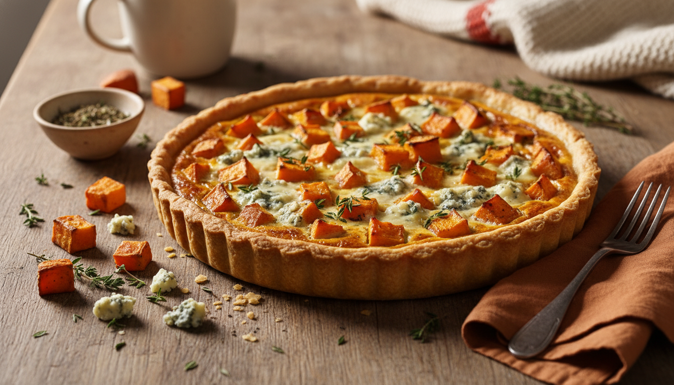 découvrez notre recette simple et gourmande de tarte au fromage bleu et patates douces, un délicieux mélange de saveurs pour régaler vos papilles.
