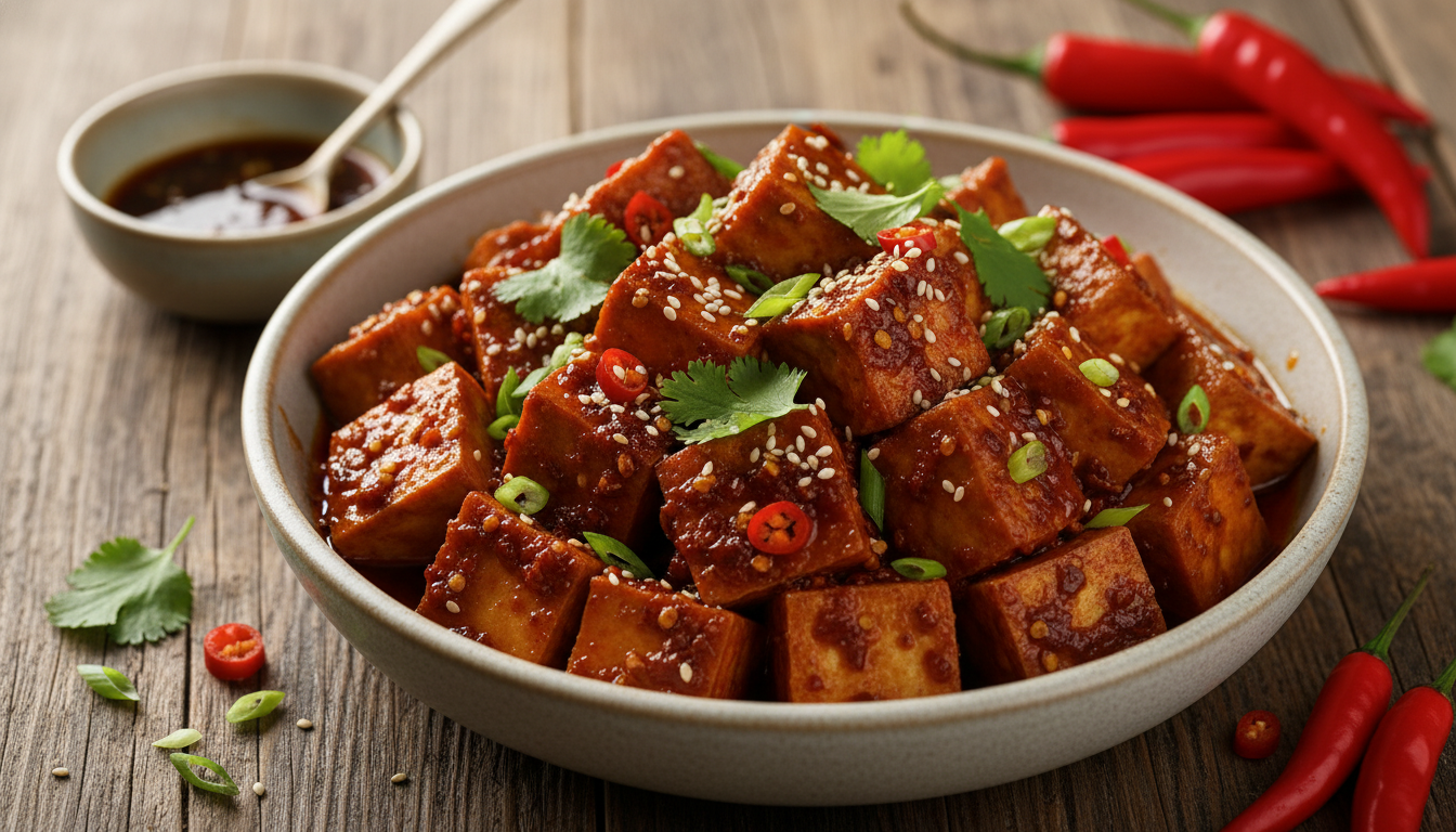 découvrez notre recette de tofu épicé et légèrement piquant, une explosion de saveurs pour un plat savoureux et irrésistible à partager.