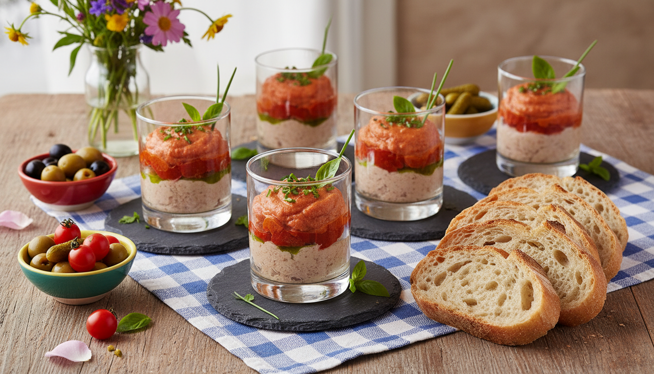 découvrez notre velouté de poivrons et thon, délicatement lié au fromage frais, une recette savoureuse et légère idéale pour réchauffer vos repas.