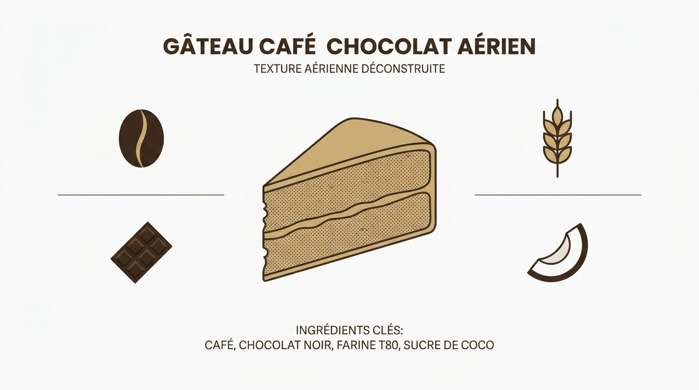 Ingrédients sains pour gâteau café chocolat léger