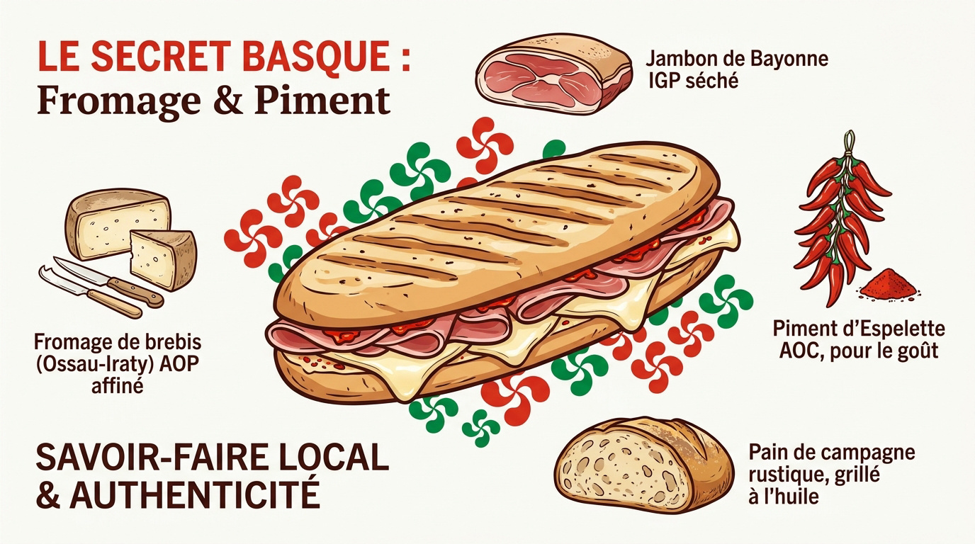 Sandwich basque au fromage de brebis et piment d'Espelette