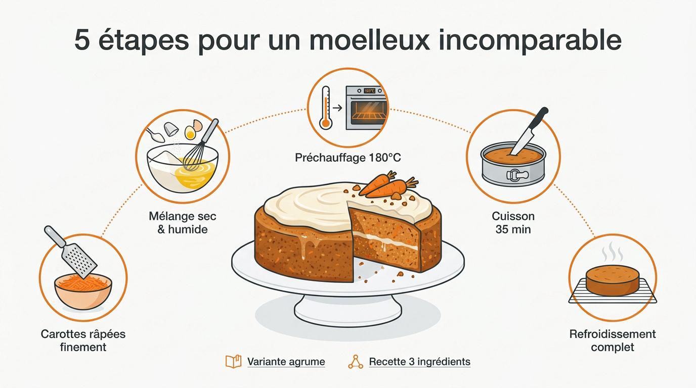 Gâteau à la carotte moelleux avec son glaçage onctueux au cream cheese