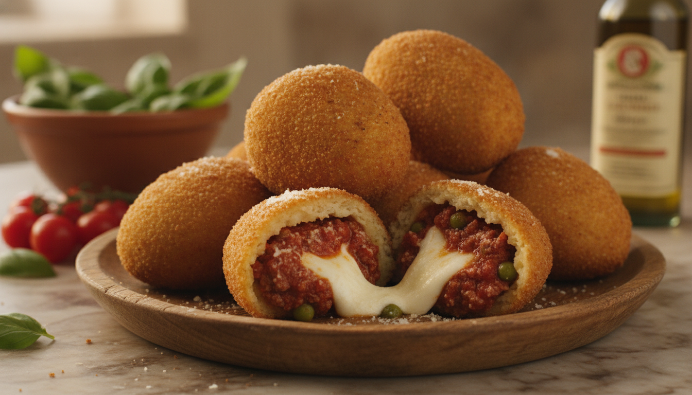 découvrez nos arancini siciliens authentiques, de délicieuses boulettes de riz farcies à l'italienne, parfaites pour un voyage culinaire en sicile.