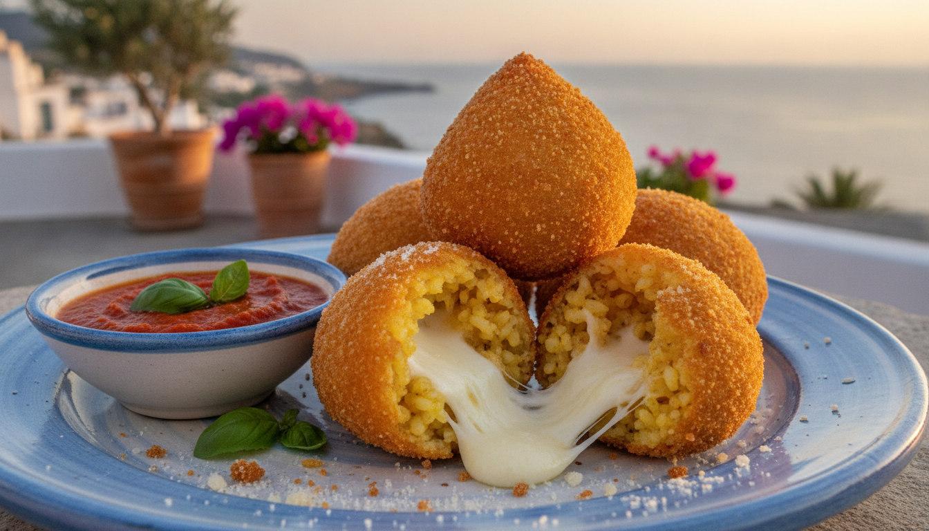 découvrez nos arancini siciliens authentiques, de délicieuses boulettes de riz farcies à l'italienne, parfaites pour savourer un vrai goût de sicile.
