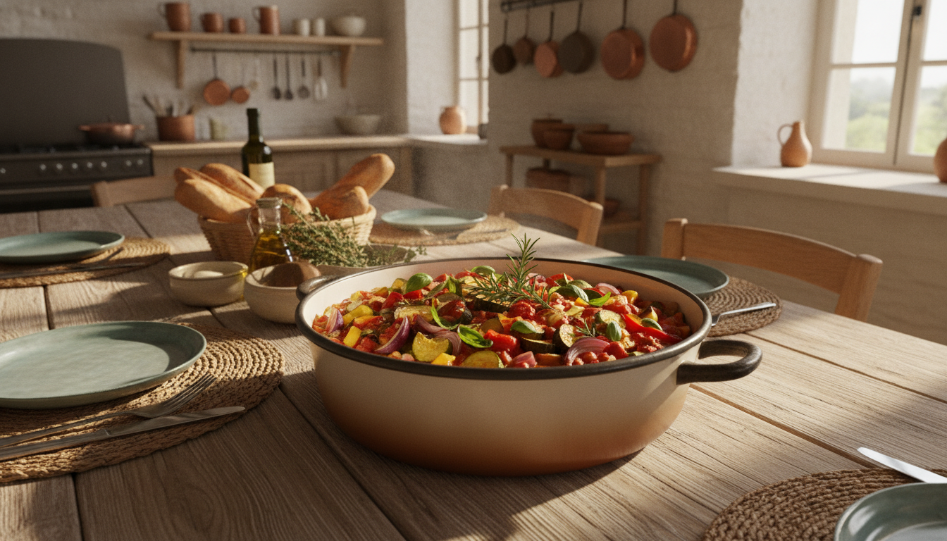 apprenez à préparer la ratatouille provençale maison avec cette recette authentique, un plat méditerranéen savoureux et généreux qui ravira vos papilles.