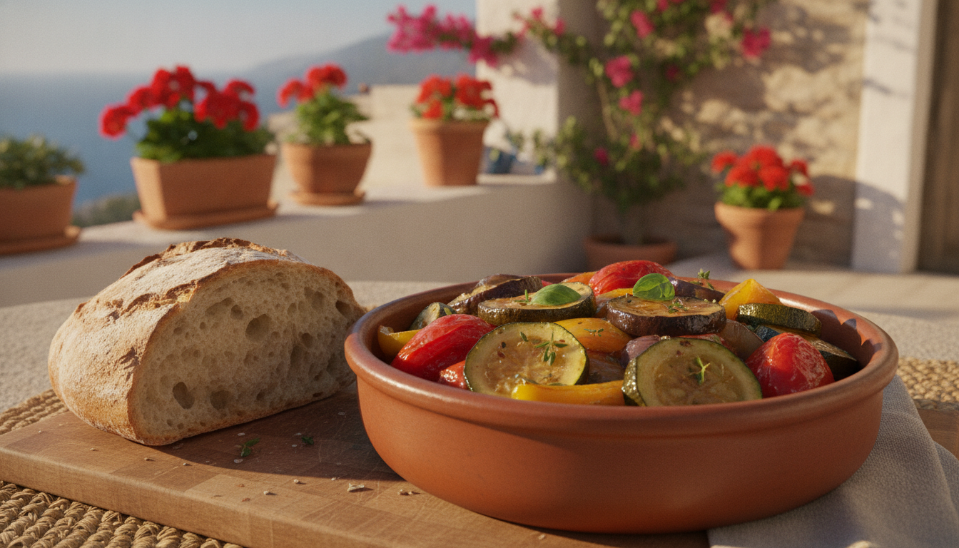 découvrez notre recette authentique de ratatouille provençale maison, un plat méditerranéen traditionnel riche en légumes frais et en saveurs généreuses, parfait pour une cuisine saine et savoureuse.
