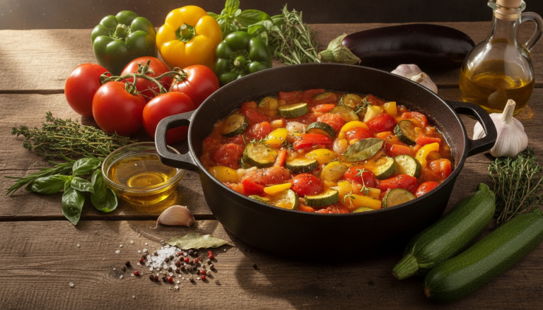apprenez à préparer une ratatouille provençale maison authentique, un plat méditerranéen riche en saveurs et en légumes frais, parfait pour régaler toute la famille.