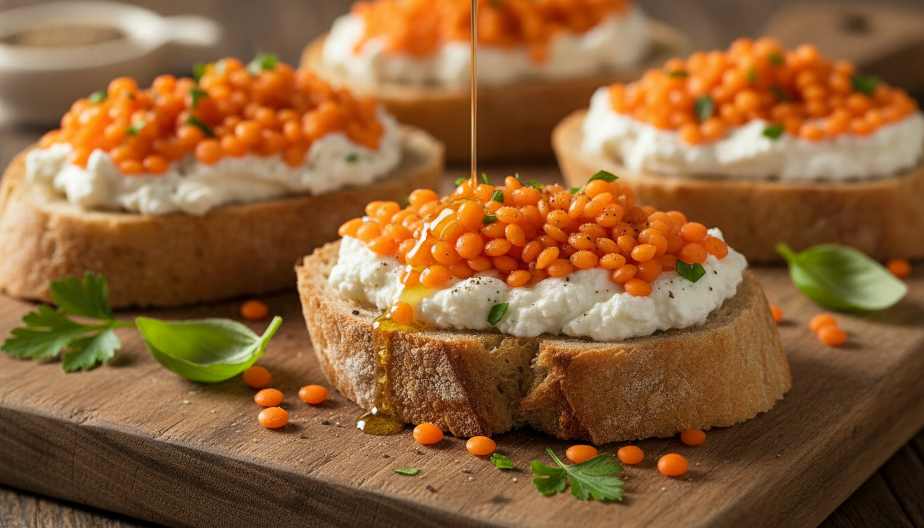 découvrez nos tartines gourmandes aux lentilles corail et fromage frais, une recette croquante et savoureuse parfaite pour un repas sain et délicieux.