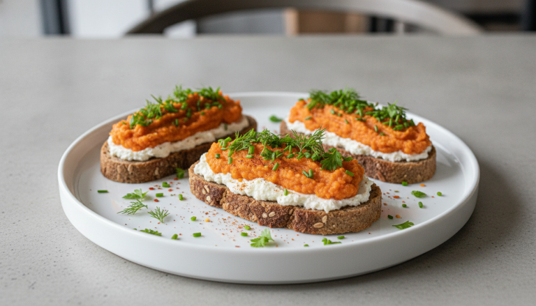 découvrez notre recette délicieuse de tartines gourmandes aux lentilles corail et fromage frais, alliant croquant et saveurs fraîches pour un repas sain et convivial.