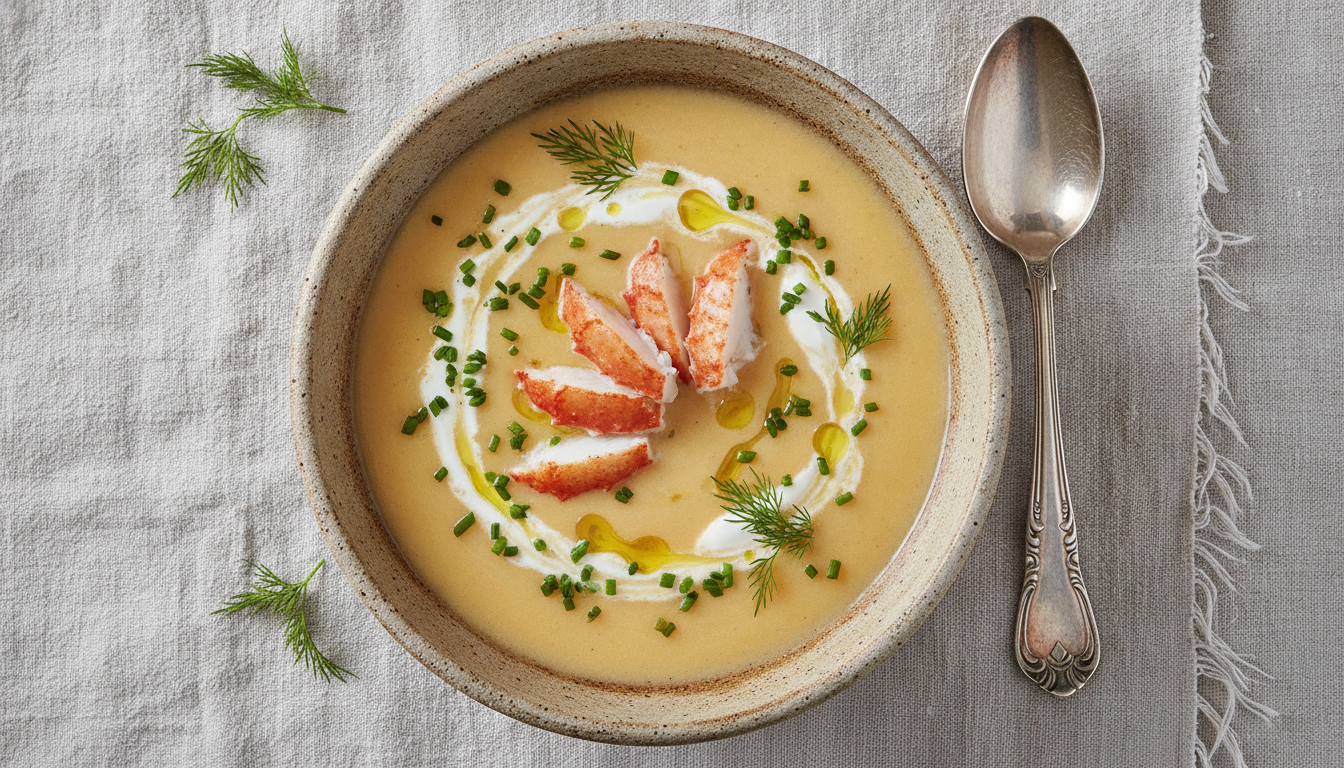 découvrez la recette gourmande de la soupe onctueuse de pommes de terre et crabe, un délice léger à savourer pour régaler vos papilles.