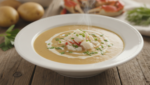 découvrez la recette gourmande et légère de la soupe onctueuse aux pommes de terre et crabe, un délice à savourer pour un repas réconfortant et raffiné.