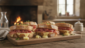 découvrez la recette gourmande et rustique de sandwichs au fromage et jambon de pays, idéale pour un repas savoureux et convivial.