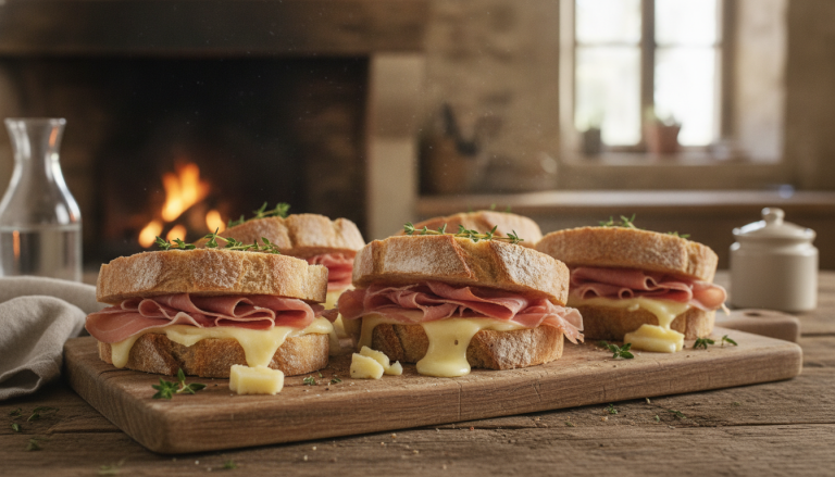 découvrez la recette gourmande et rustique de sandwichs au fromage et jambon de pays, idéale pour un repas savoureux et convivial.