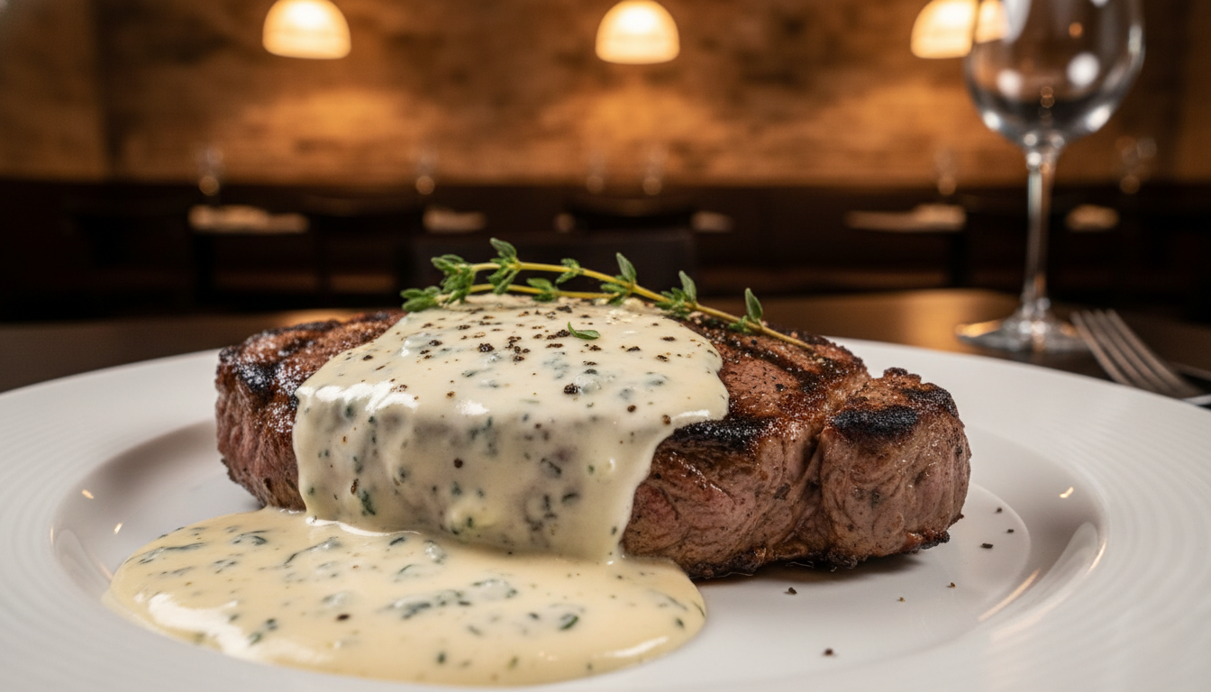 découvrez notre recette gourmande d'entrecôte nappée d'une sauce onctueuse au saint agur, pour un plaisir culinaire savoureux et facile à réaliser.