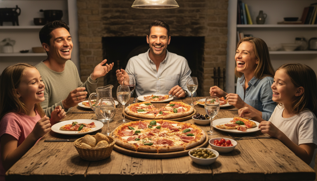 savourez une délicieuse pizza maison garnie de jambon fumé et de fromages italiens fondants, pour une expérience gourmande et authentique.