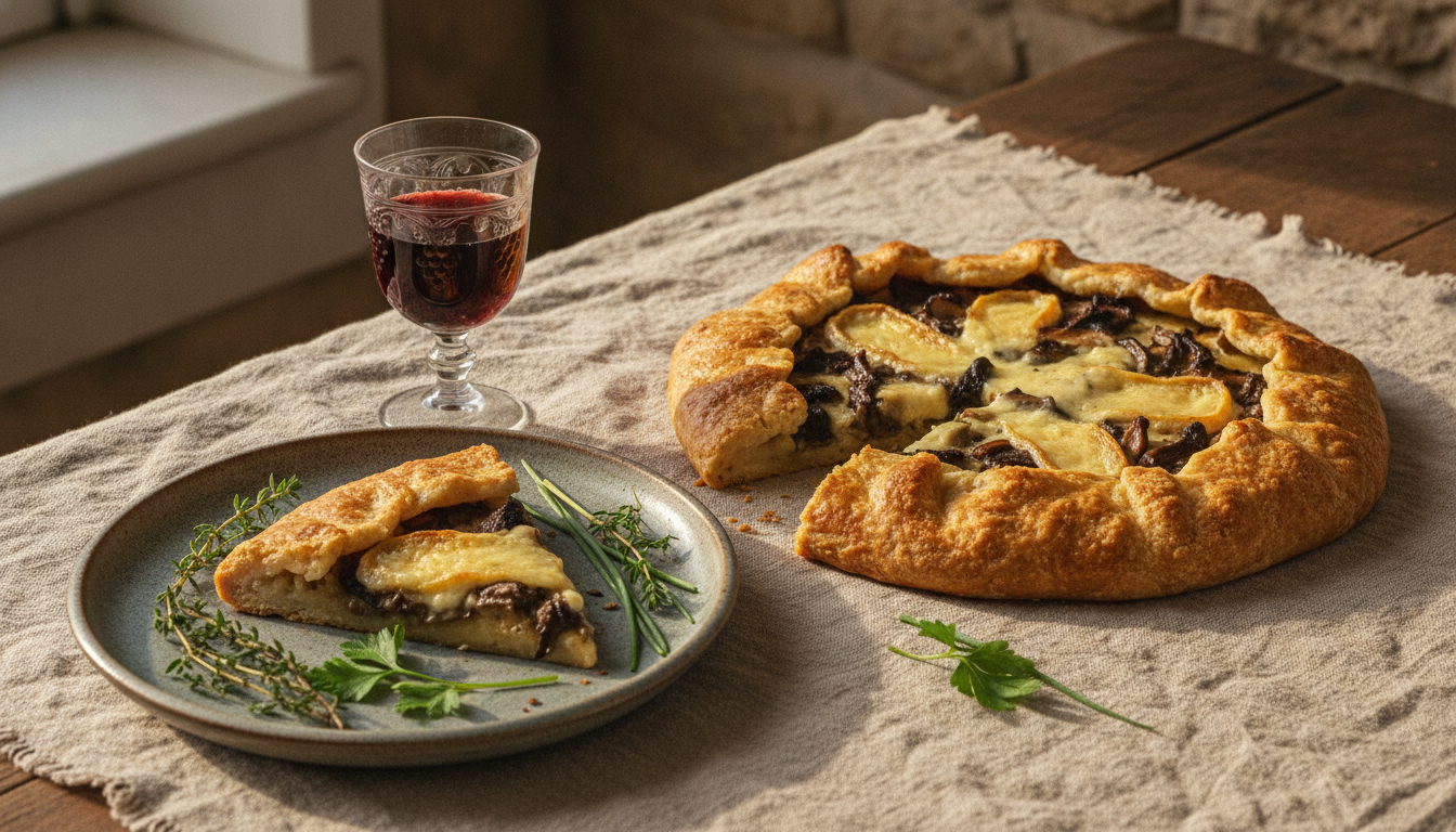 découvrez notre délicieuse tarte gourmande aux champignons et au fromage fondant, un plat savoureux et réconfortant parfait pour toutes les occasions.