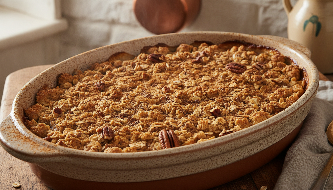 découvrez notre recette simple et gourmande de crumble léger aux pommes et poires, délicatement parfumé à la cannelle. un dessert délicieux et facile à réaliser pour toutes les occasions.