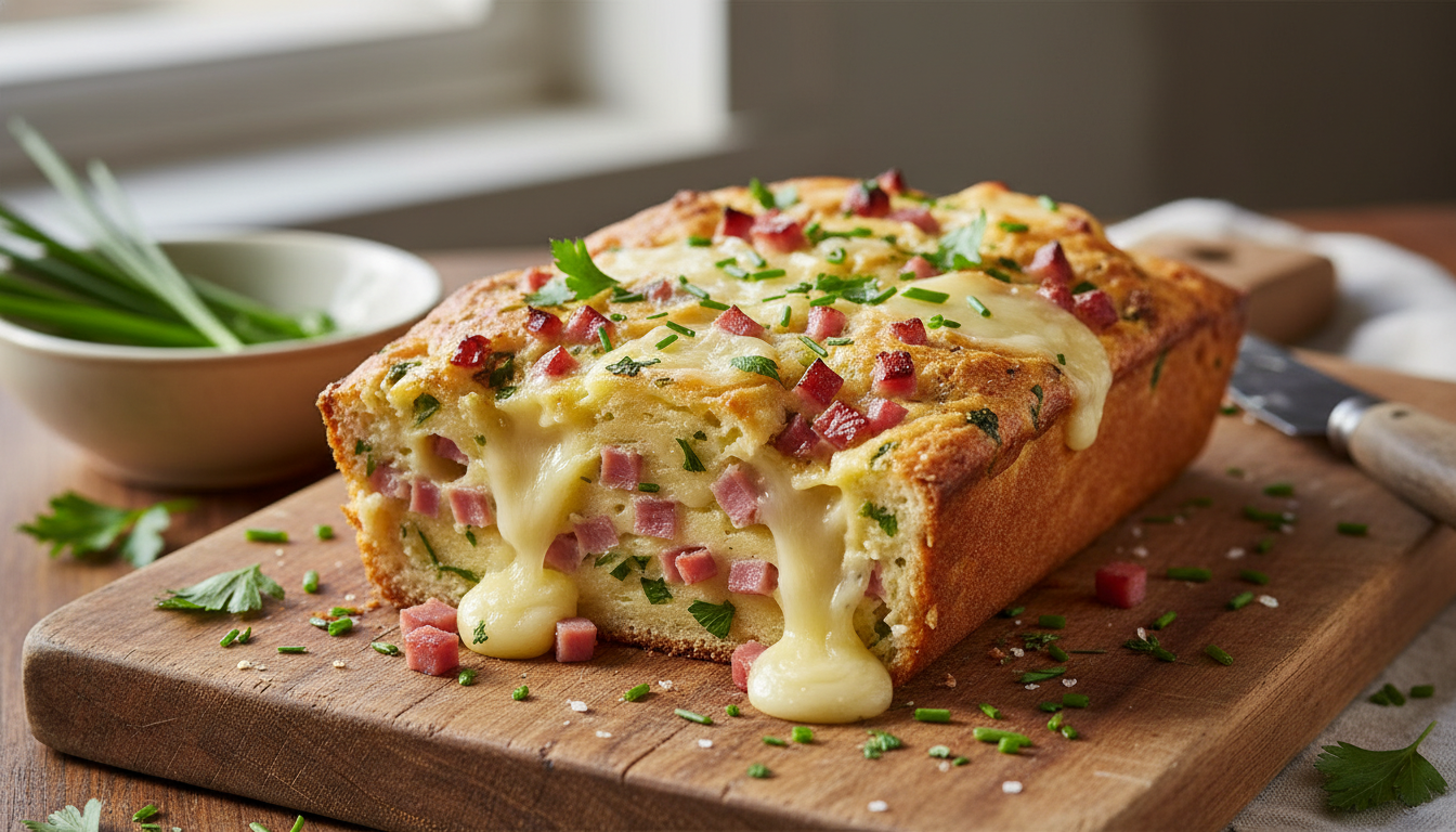 découvrez une recette gourmande et facile de cake au jambon, herbes fraîches et fromage à raclette, parfaite pour un repas savoureux et convivial.