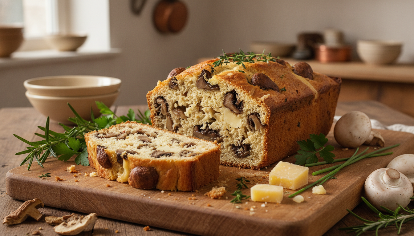 découvrez notre recette de cake moelleux aux champignons forestiers et fromage fondant, un délice parfait pour un apéritif gourmand ou un repas convivial.