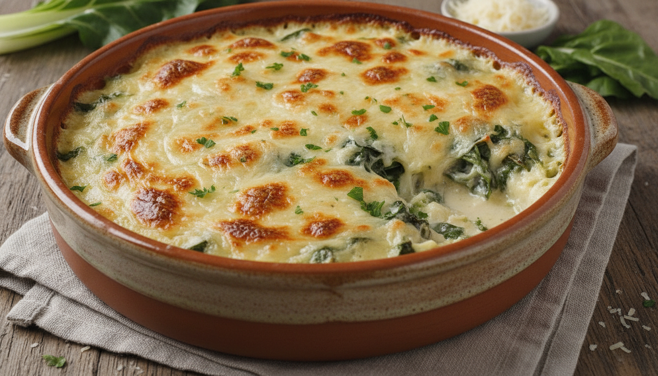 découvrez notre recette facile et gourmande de gratin de blettes nappé d'une béchamel légère, un plat savoureux parfait pour toute occasion.