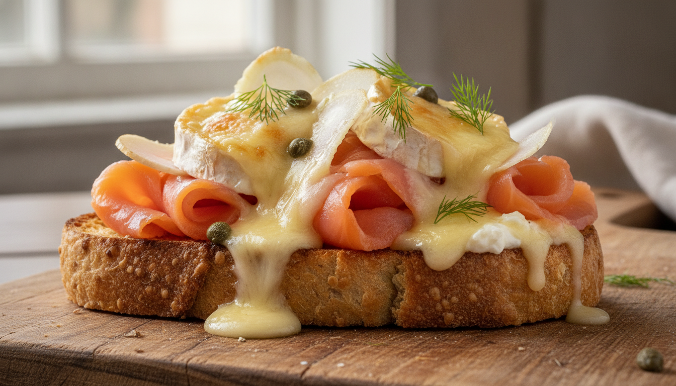 découvrez la recette incontournable des toasts au saumon fumé, fenouil croquant et fromage fondant, une combinaison délicieuse et raffinée pour régaler vos papilles.
