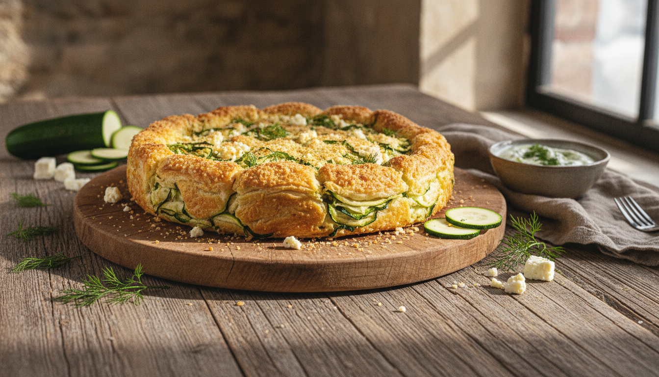 découvrez le crinkle cake courgette-feta, une délicieuse illusion feuilletée qui sublime votre buffet en toute simplicité. parfait pour épater vos invités sans effort !