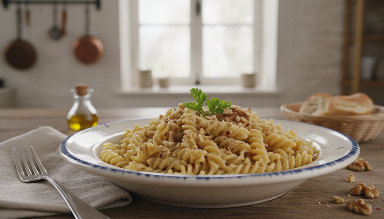 découvrez une recette savoureuse de pâtes gourmandes à la sauce légère d’ail et noix, parfaite pour un repas équilibré et plein de saveurs.